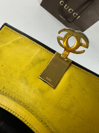 Vintage Gucci GG Leather Long Wallet Black