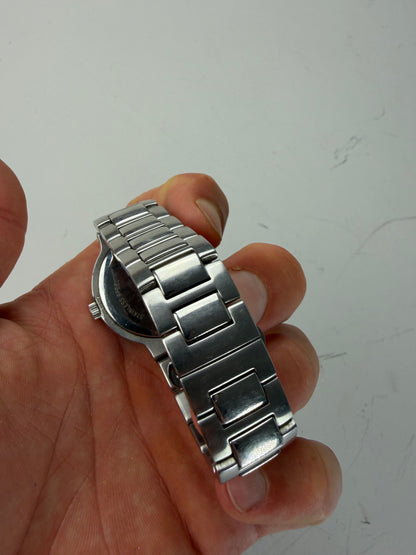 Vintage Gucci Stainless Steel Bracelet Watch Silver Black Boxed