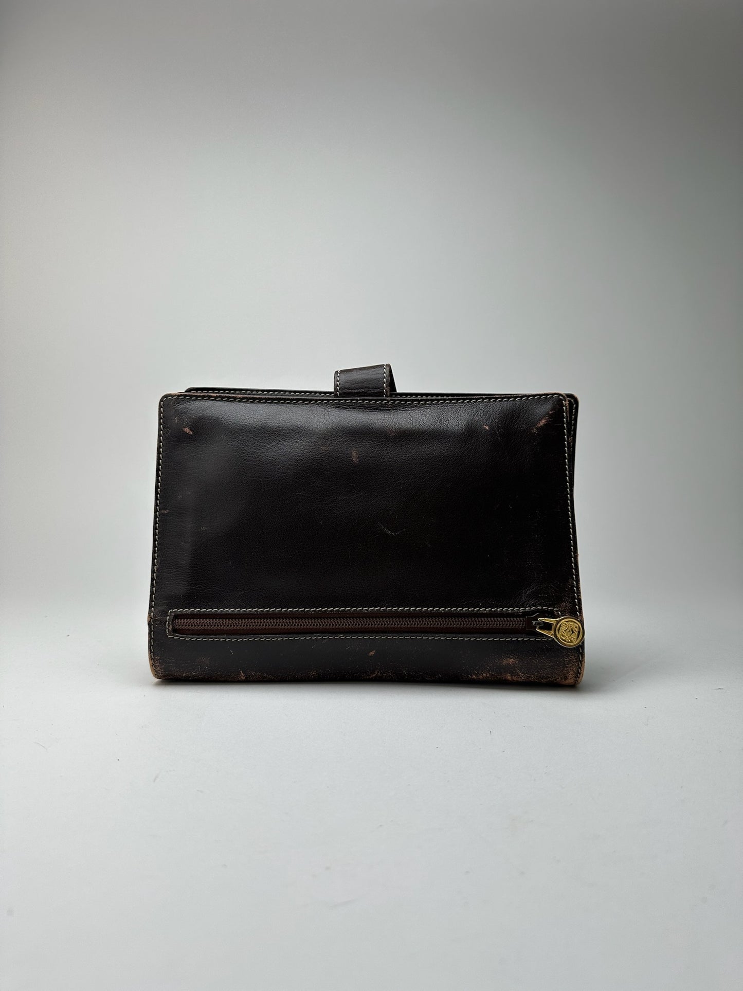 Pochette vintage en cuir Loewe Madrid marron