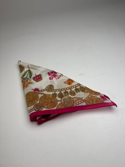 Vintage Celine Baroque Scarf Gold Red
