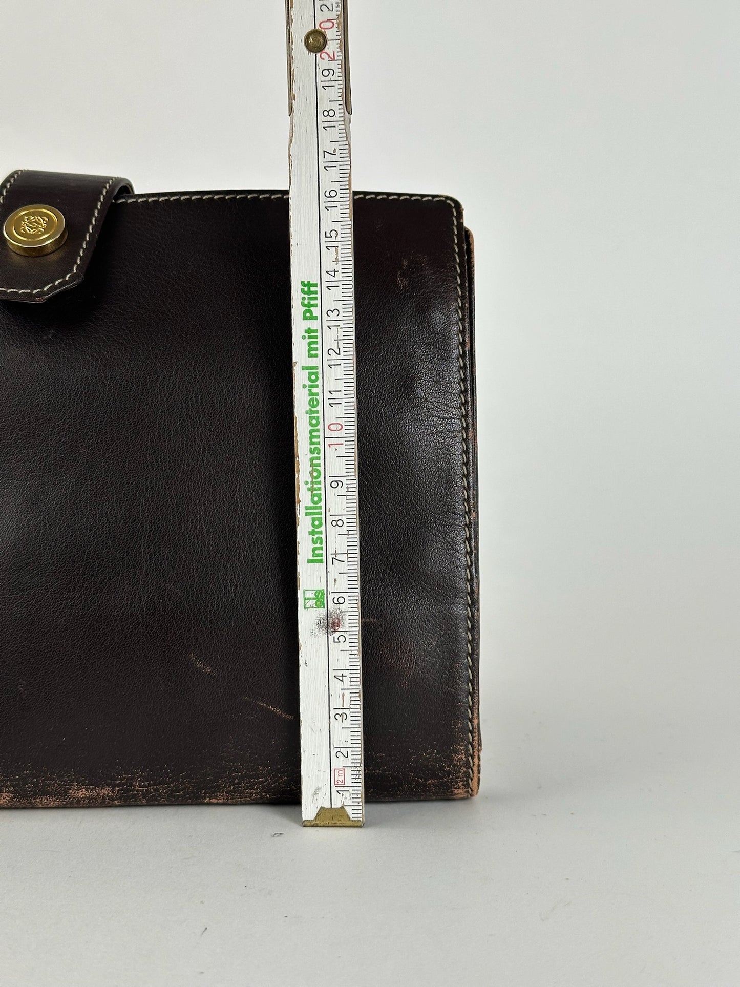 Pochette vintage en cuir Loewe Madrid marron