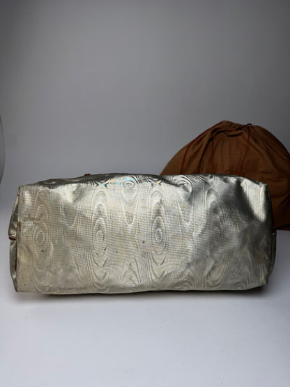 Vintage Loewe Madrid Leather Handbag Silver Brown