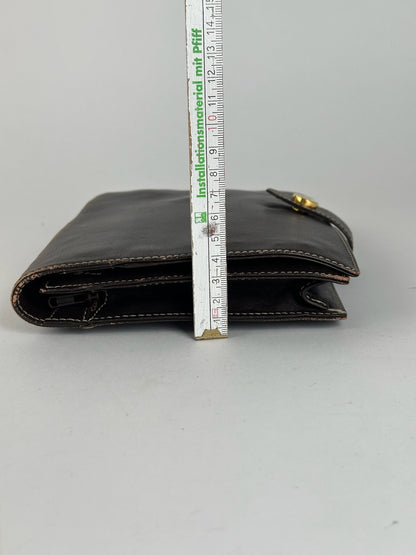 Pochette vintage en cuir Loewe Madrid marron