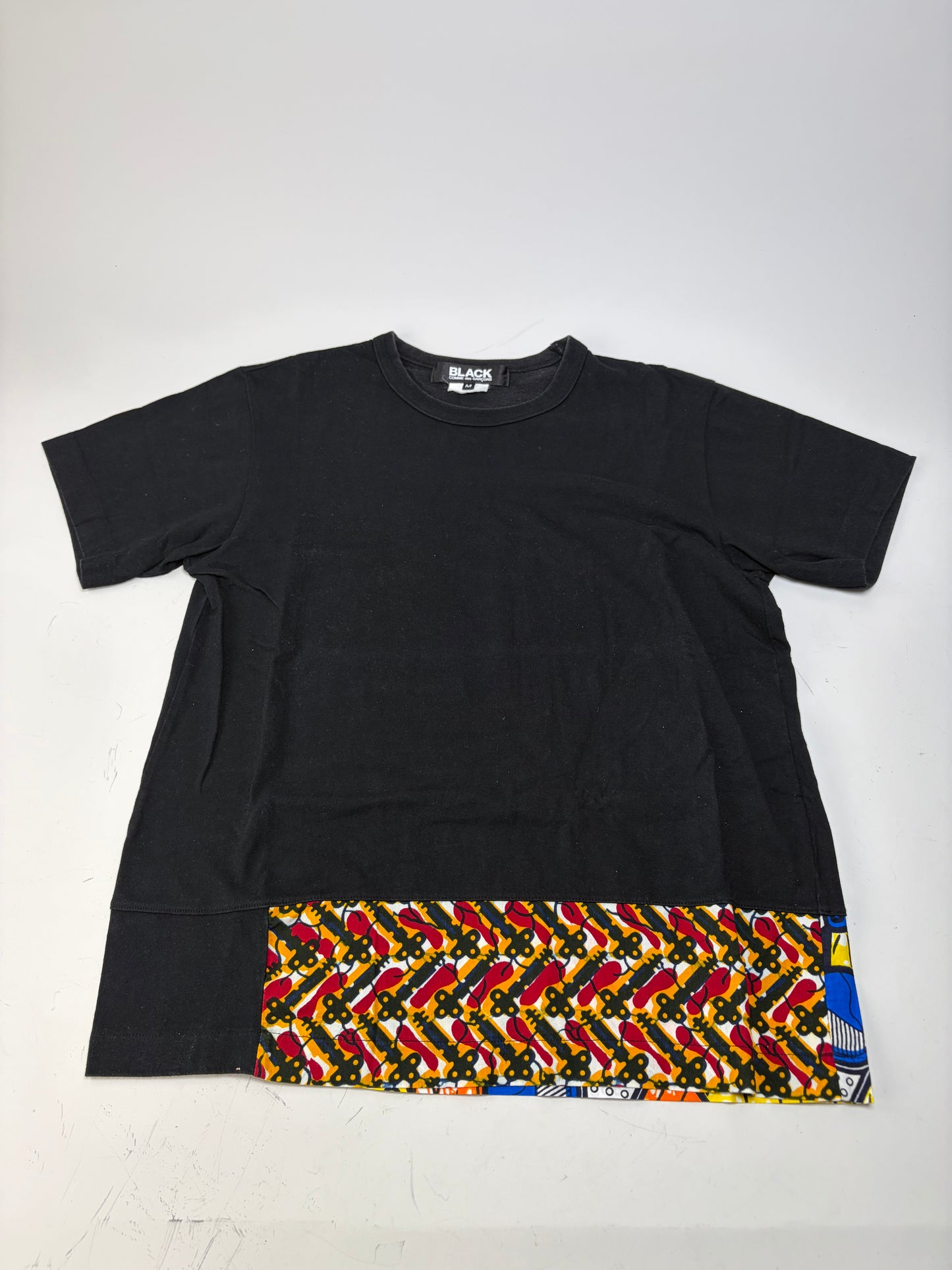 Vintage Comme Des Garcons Printed Cotton T-shirt Black Multicolor M