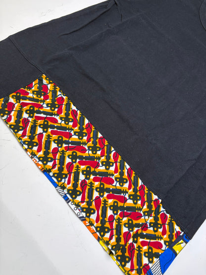 Vintage Comme Des Garcons Printed Cotton T-shirt Black Multicolor M