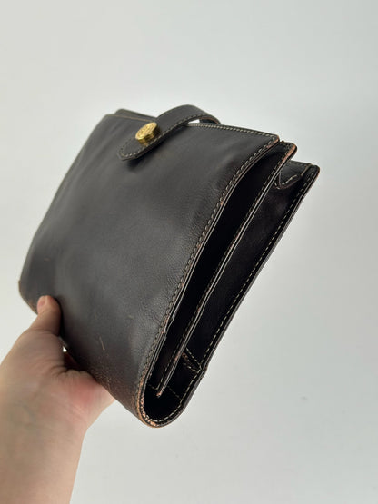 Pochette vintage en cuir Loewe Madrid marron