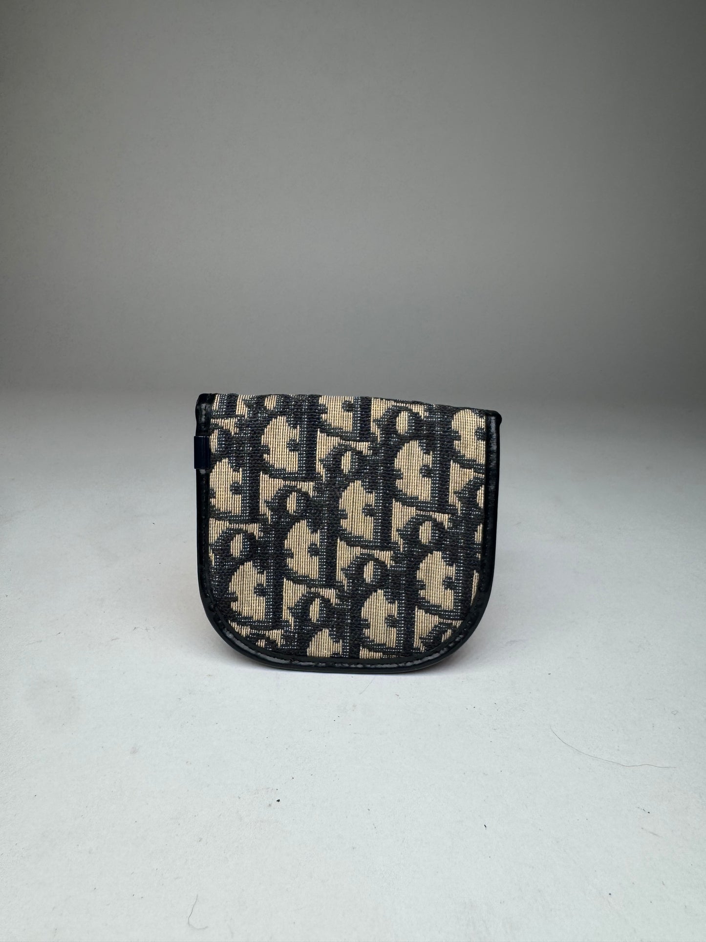 Vintage Dior Oblique Monogram Purse Beige Navy