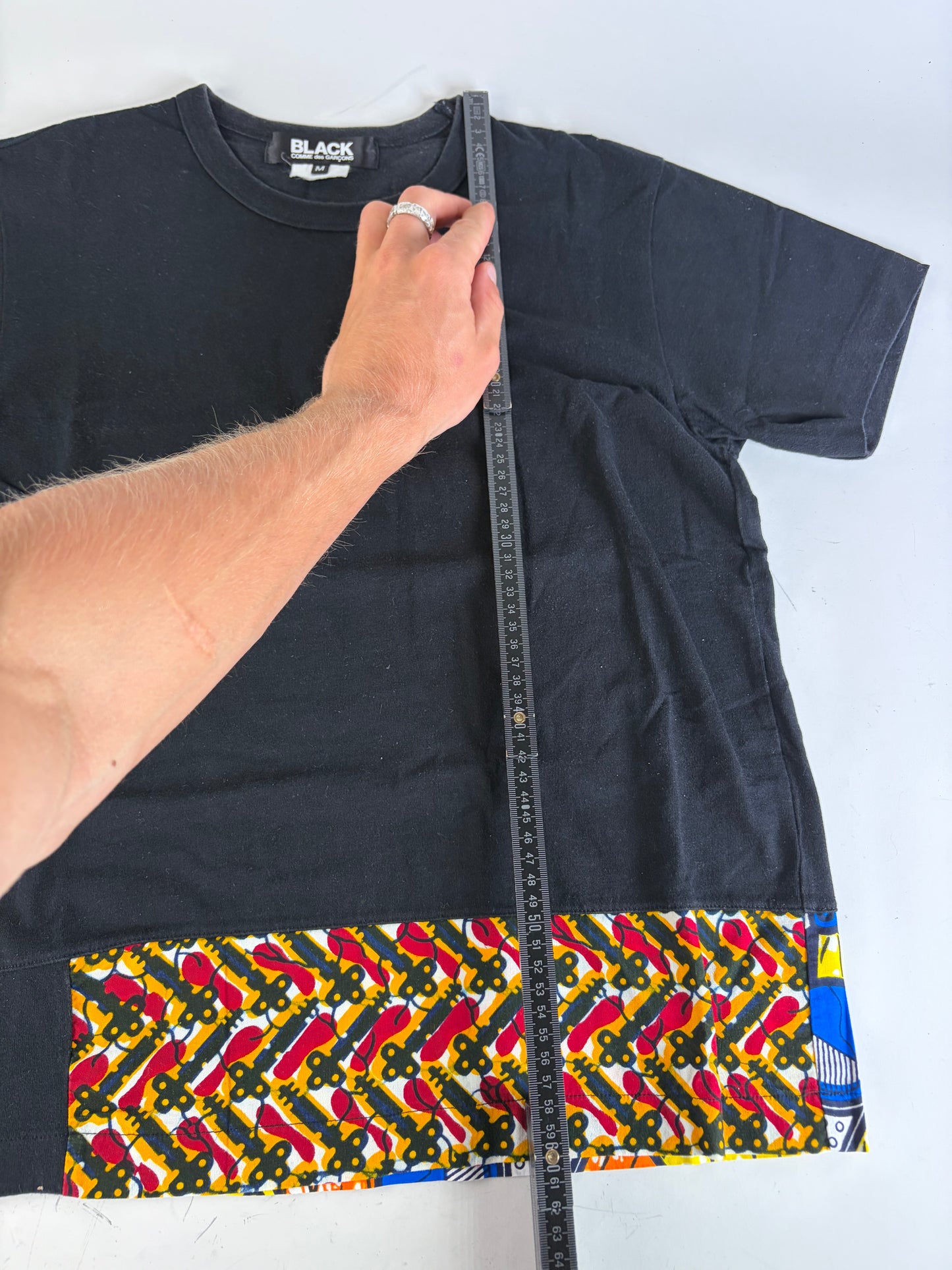 Vintage Comme Des Garcons Printed Cotton T-shirt Black Multicolor M