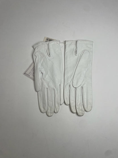 Vintage Celine Paris Leather Gloves White