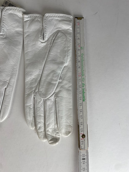 Vintage Celine Paris Leather Gloves White