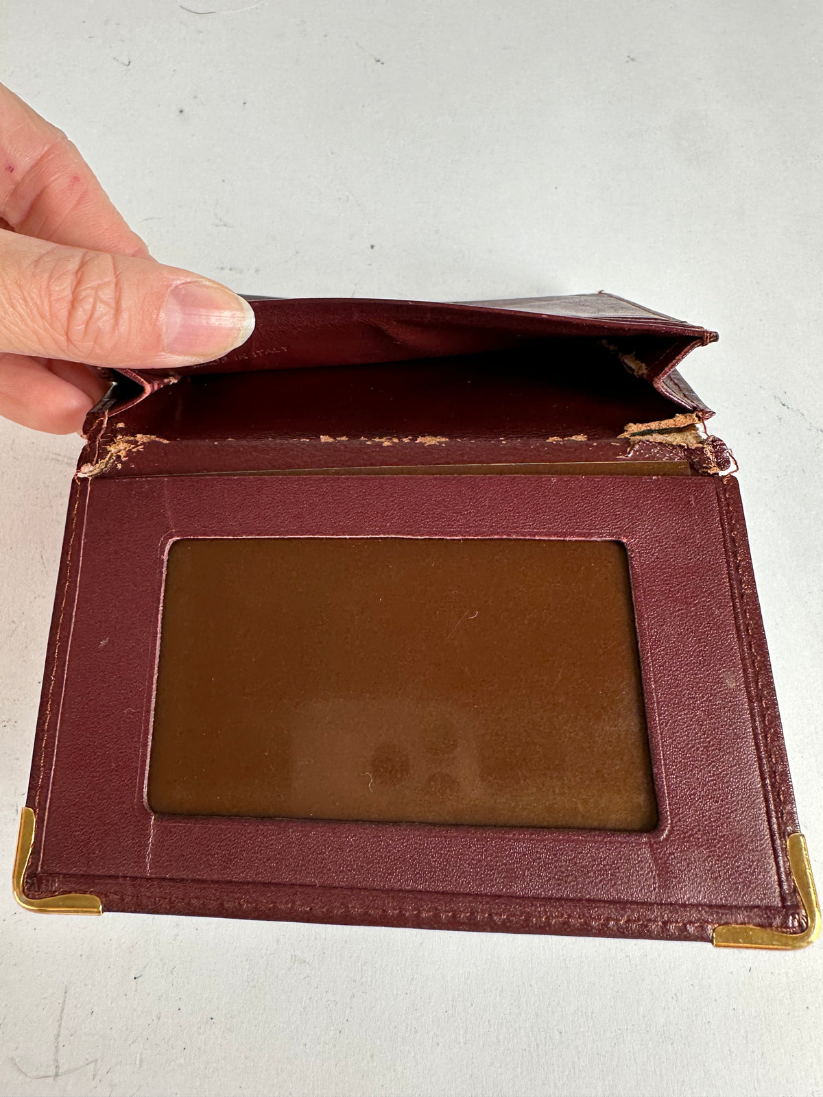 Vintage Cartier Must de Cartier Leather Card Holder Late 1980s Burgundy