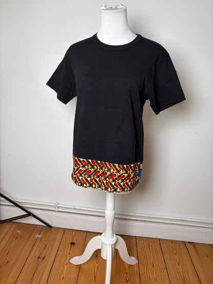 Vintage Comme Des Garcons Printed Cotton T-shirt Black Multicolor M