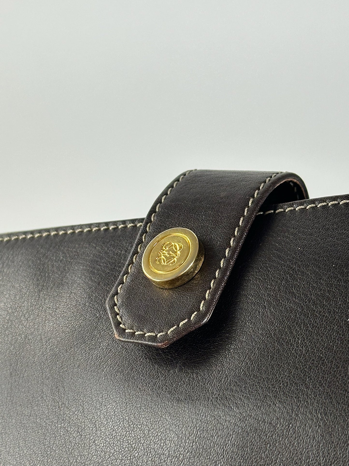 Pochette vintage en cuir Loewe Madrid marron