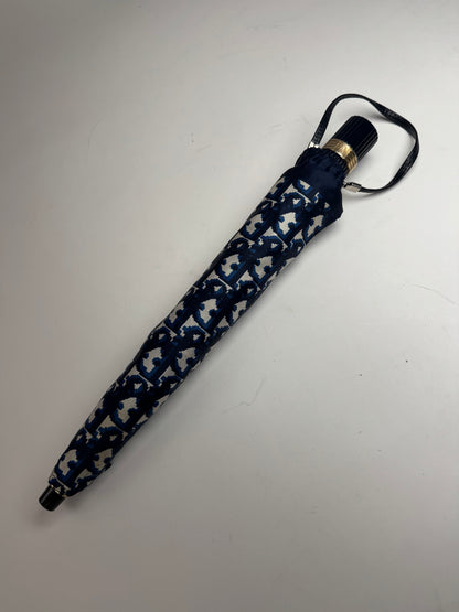 Vintage Dior Oblique Monogram Umbrella Navy White