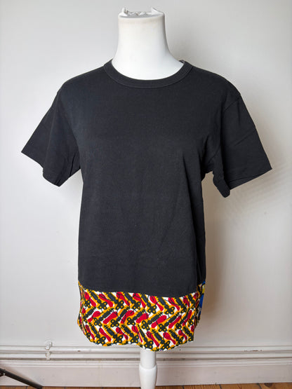 Vintage Comme Des Garcons Printed Cotton T-shirt Black Multicolor M