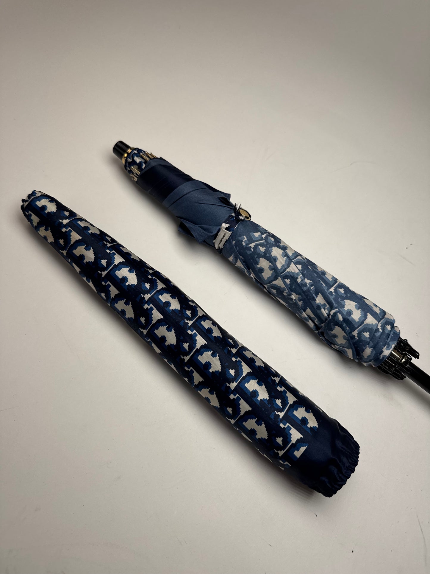 Vintage Dior Oblique Monogram Umbrella Navy White