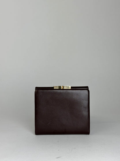Vintage Givenchy Brown Leather Wallet with Gold Logo