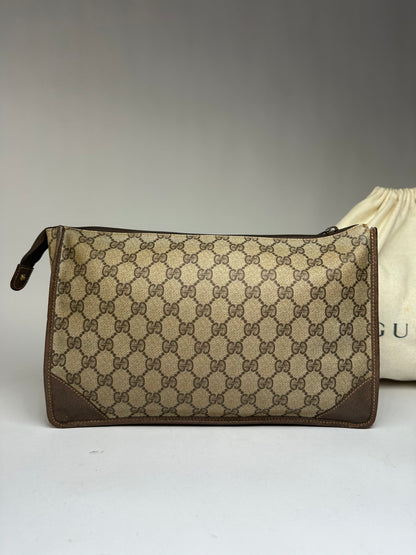 Vintage Gucci GG Plus Flap Crossbody Bag Late 1970s Beige Brown