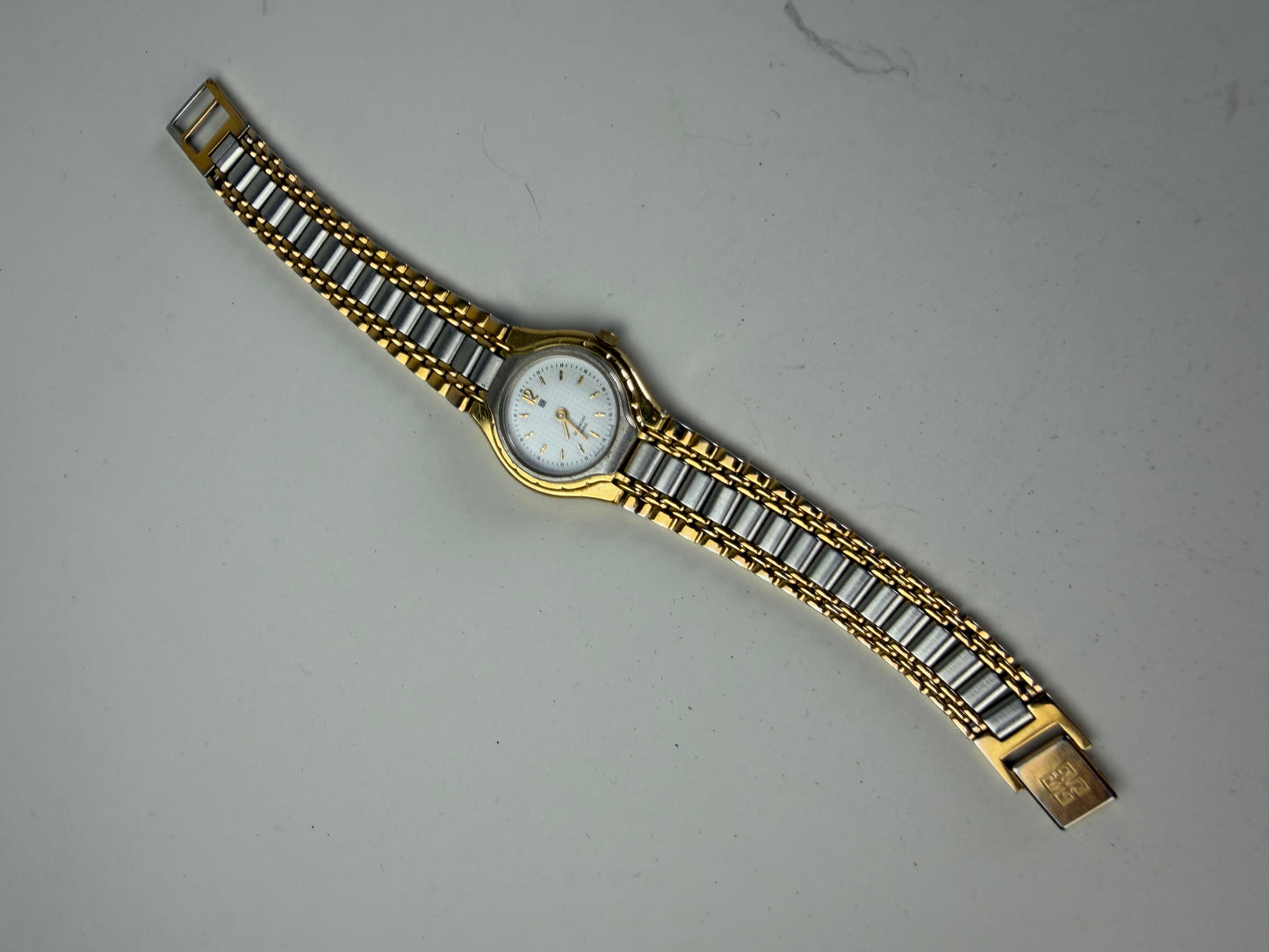 Vintage Givenchy Bracelet Watch Gold Silver Stainless Steel