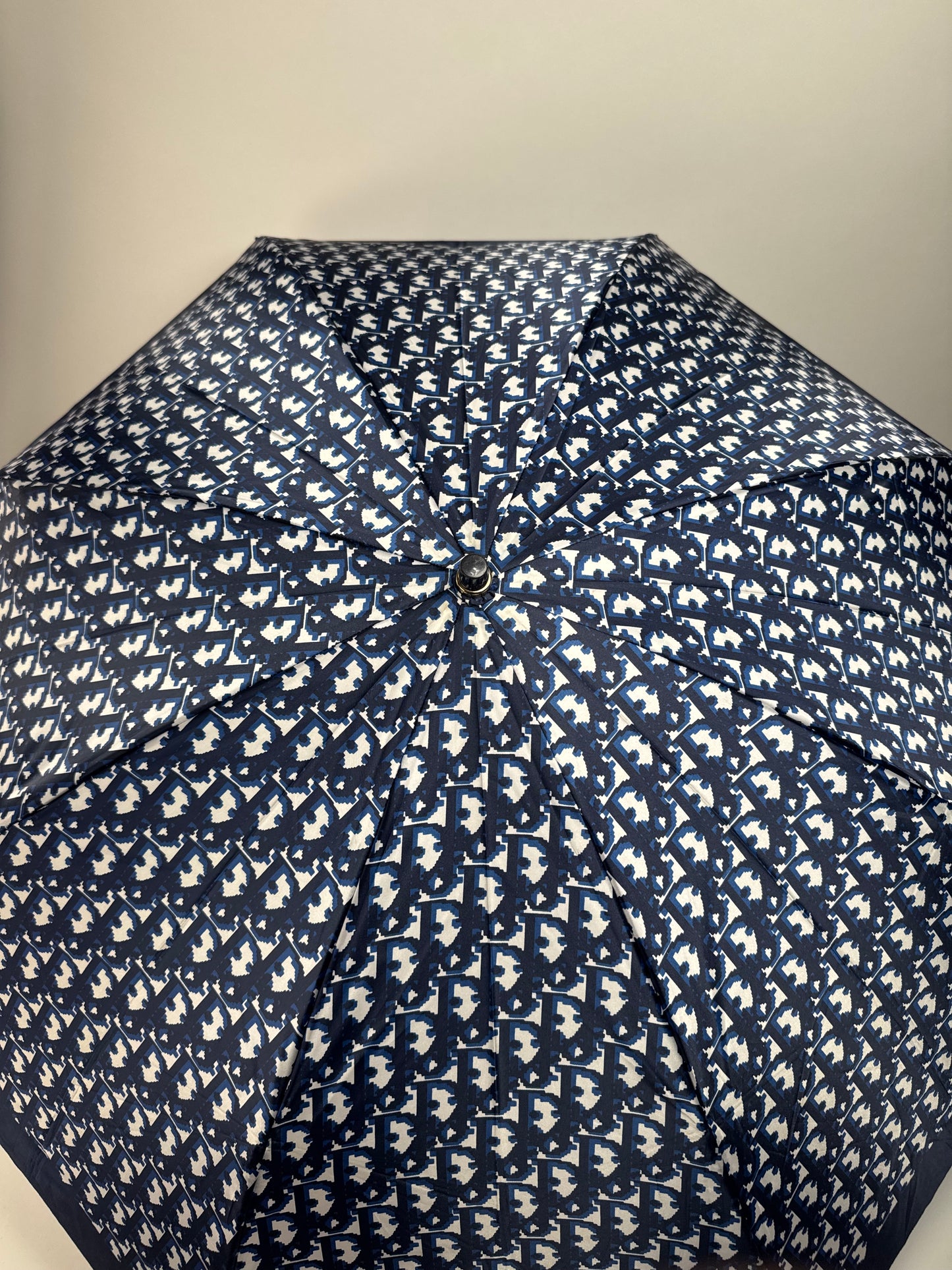 Vintage Dior Oblique Monogram Umbrella Navy White