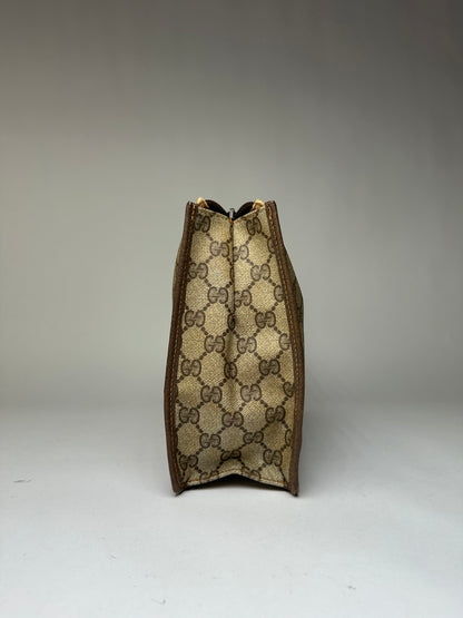 Vintage Gucci GG Plus Flap Crossbody Bag Late 1970s Beige Brown