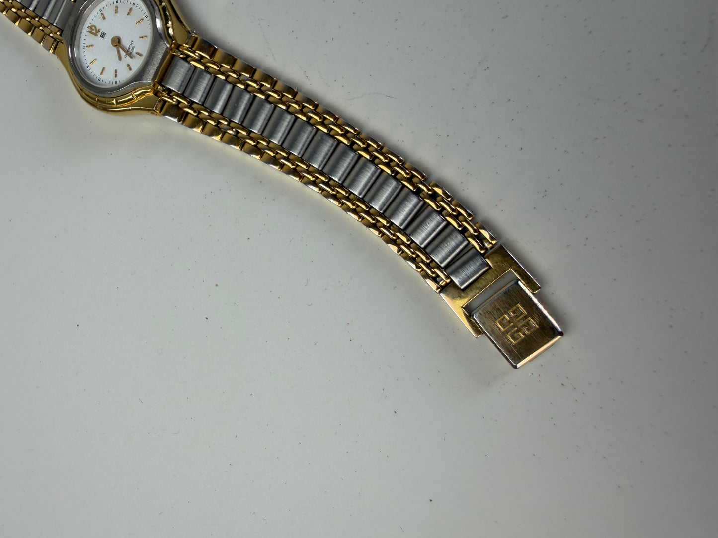 Vintage Givenchy Bracelet Watch Gold Silver Stainless Steel