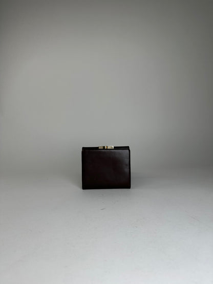 Vintage Givenchy Brown Leather Wallet with Gold Logo