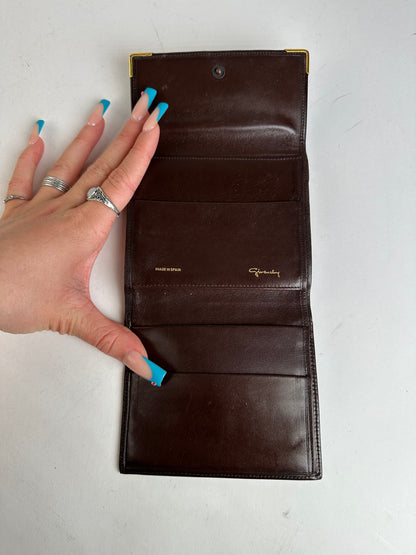 Vintage Givenchy Brown Leather Wallet with Gold Logo