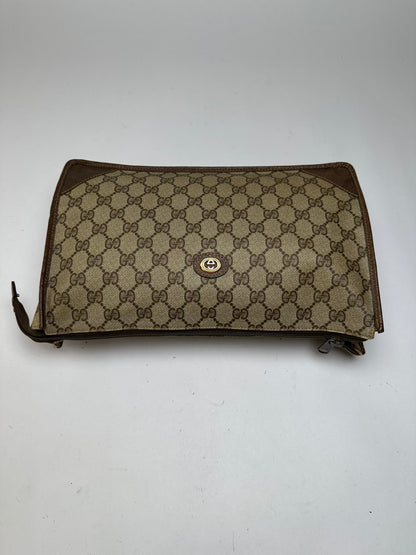 Vintage Gucci GG Plus Flap Crossbody Bag Late 1970s Beige Brown