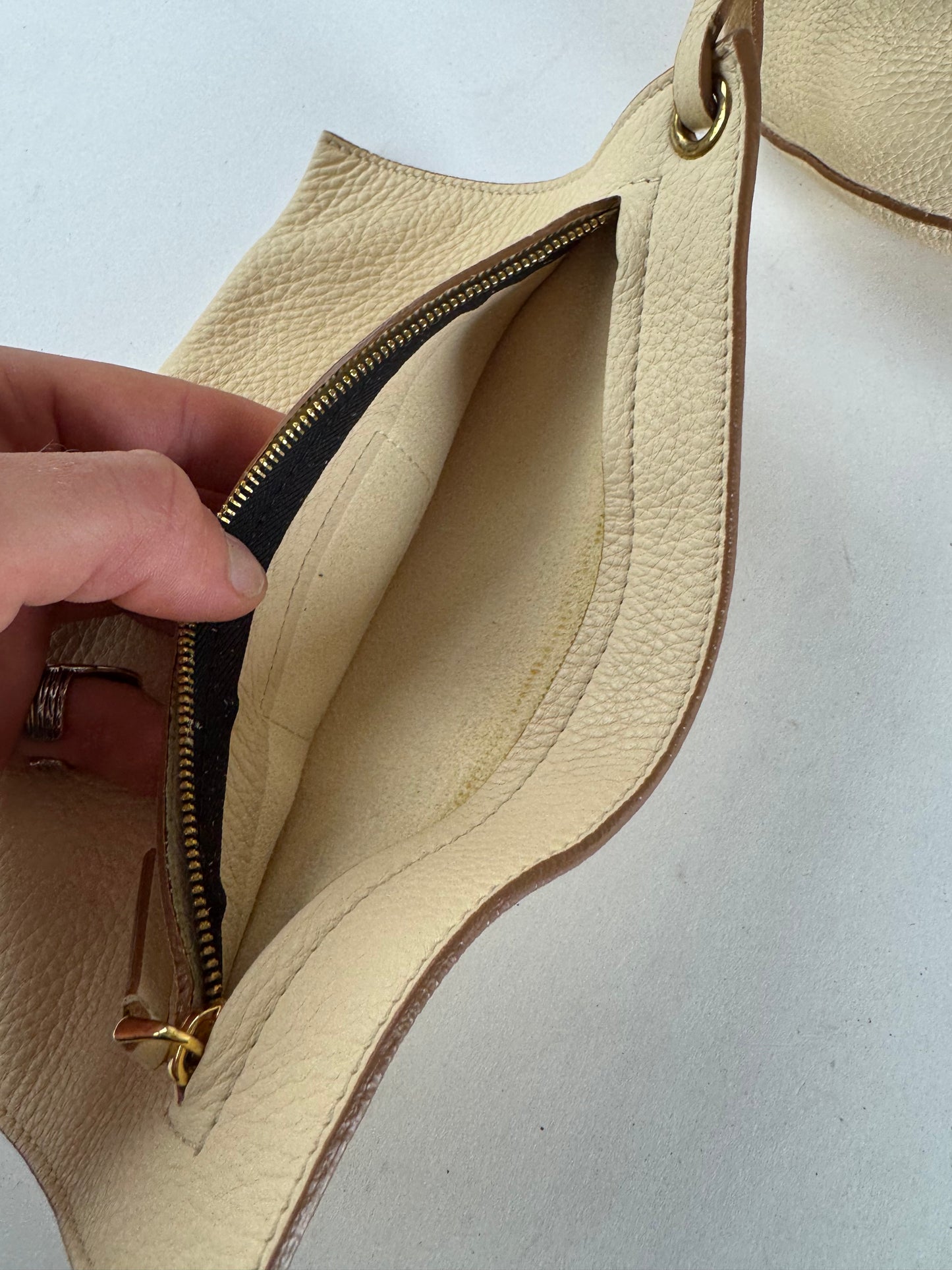 Vintage Marni Leather Bucket Bag Beige Black