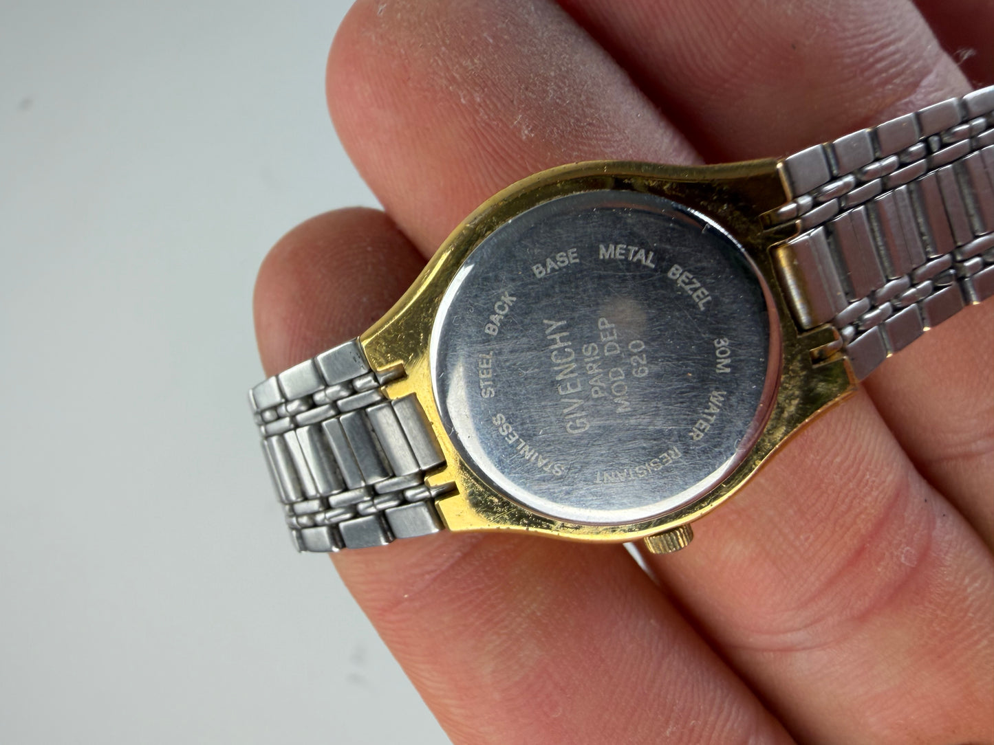 Vintage Givenchy Bracelet Watch Gold Silver Stainless Steel