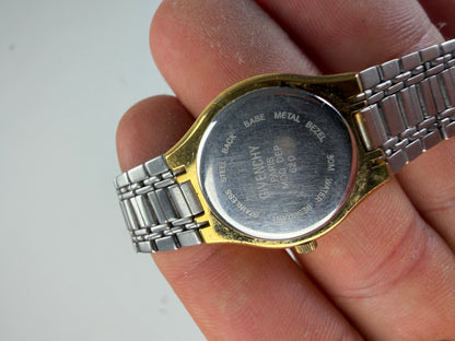 Vintage Givenchy Bracelet Watch Gold Silver Stainless Steel