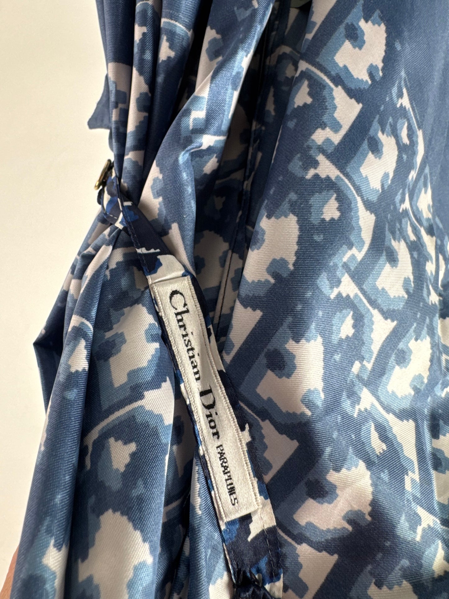 Vintage Dior Oblique Monogram Umbrella Navy White