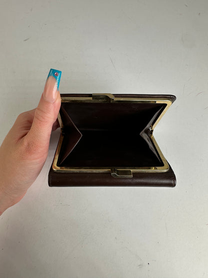 Vintage Givenchy Brown Leather Wallet with Gold Logo