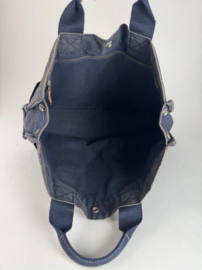 Vintage Hermes Canvas Tote Bag Navy