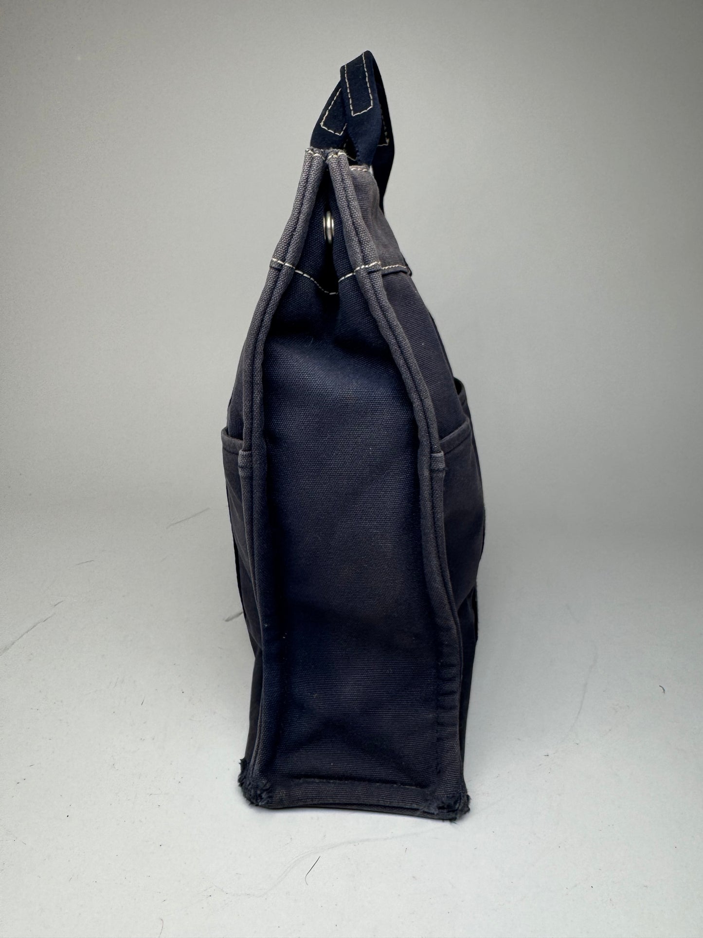 Vintage Hermes Canvas Tote Bag Navy