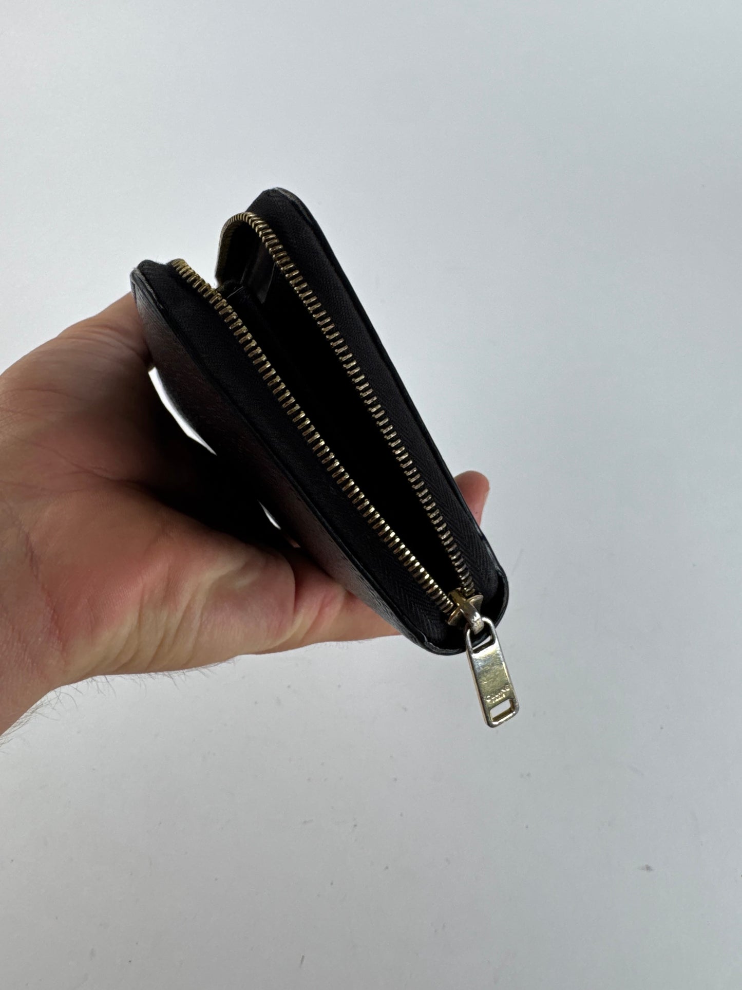 Vintage Celine Leather wallet black zippy defect