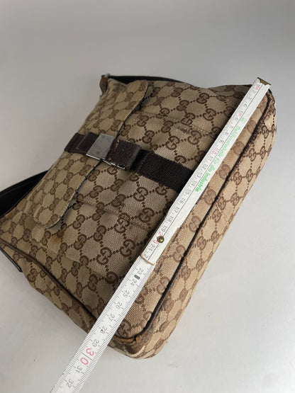 Vintage Gucci Monogram 2Way Bag Beige Brown