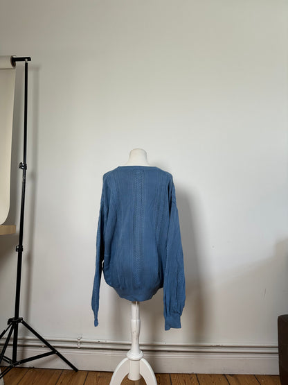 Vintage Dior Men's Cotton Sweater Light Blue XL