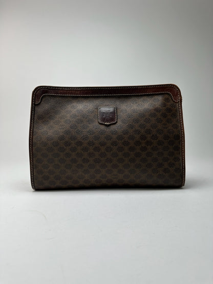 Pochette vintage Celine Paris en cuir monogramme marron