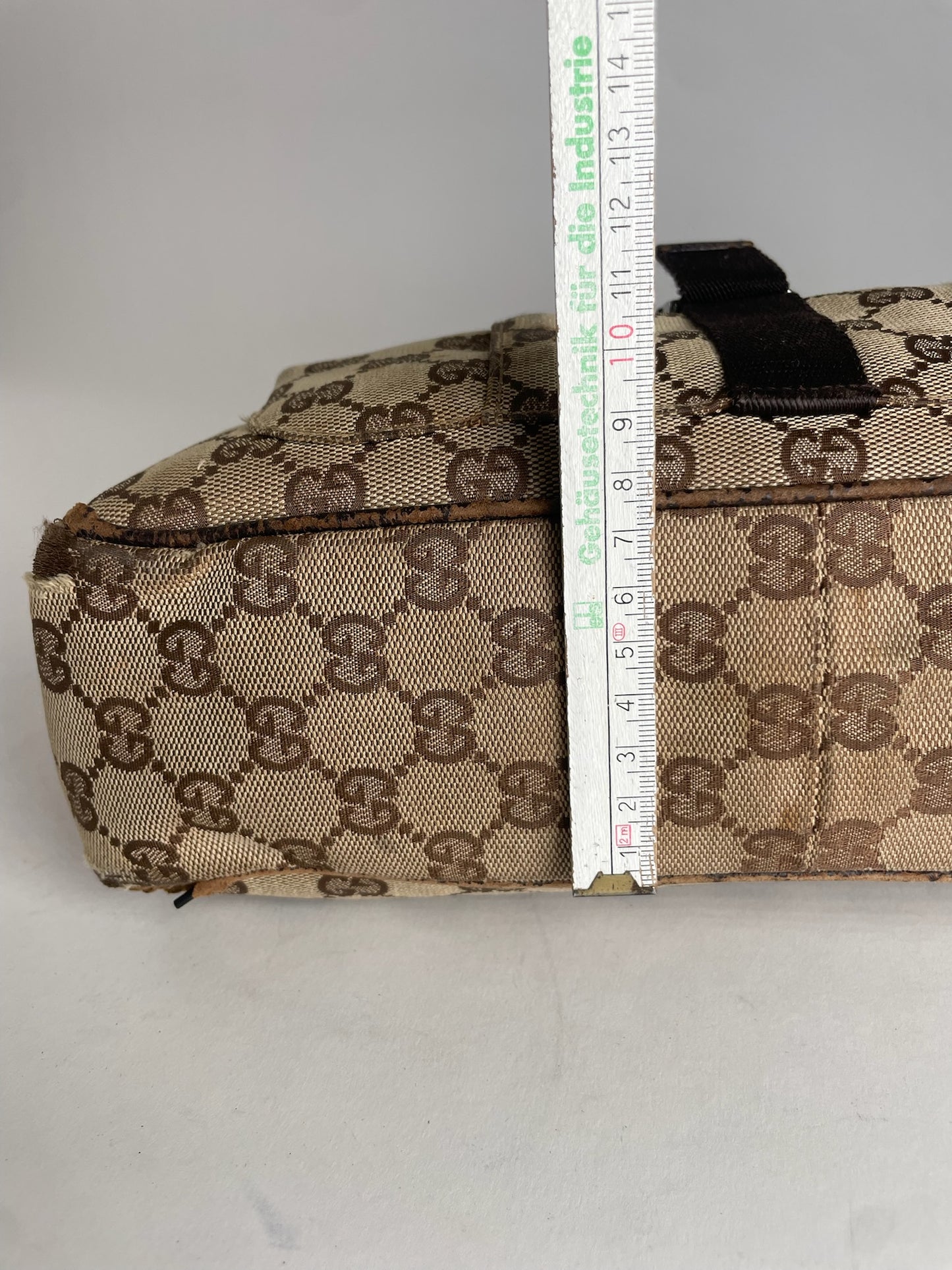Vintage Gucci Monogram 2Way Bag Beige Brown