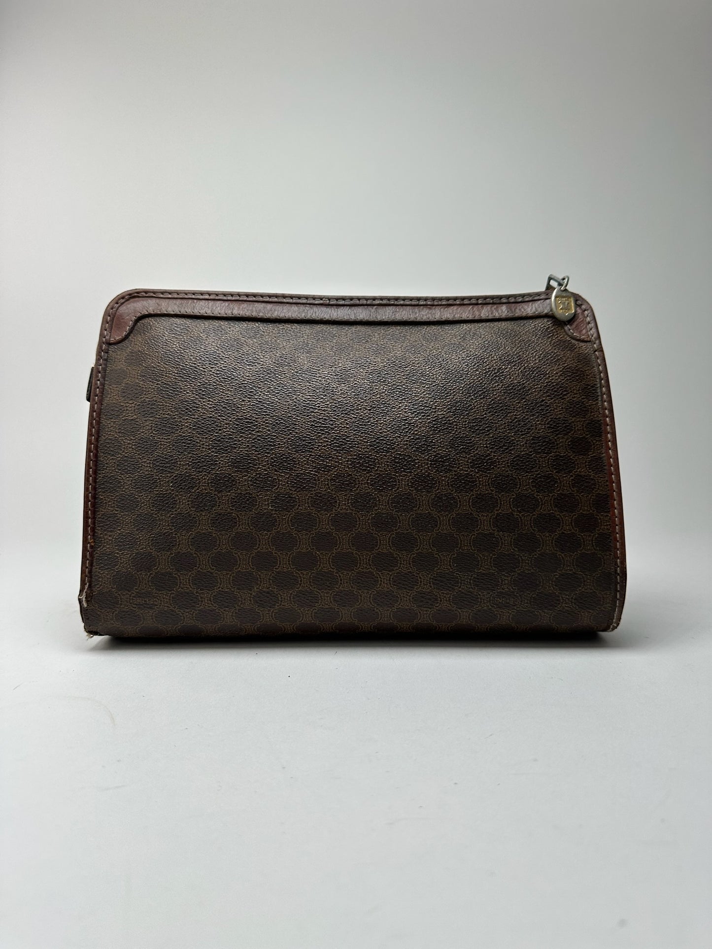 Pochette vintage Celine Paris en cuir monogramme marron