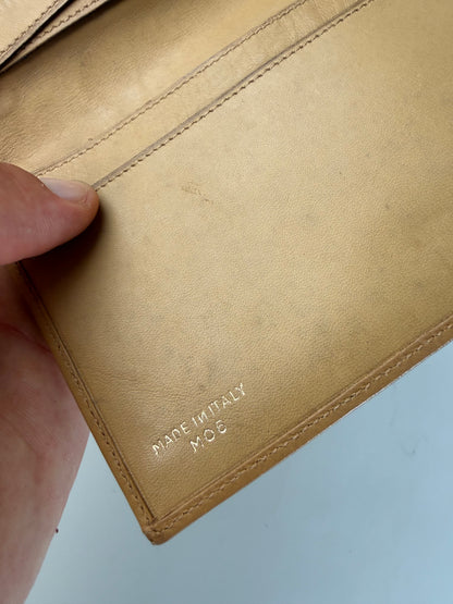 Vintage Celine Monogram Canvas Bifold Wallet Beige Brown