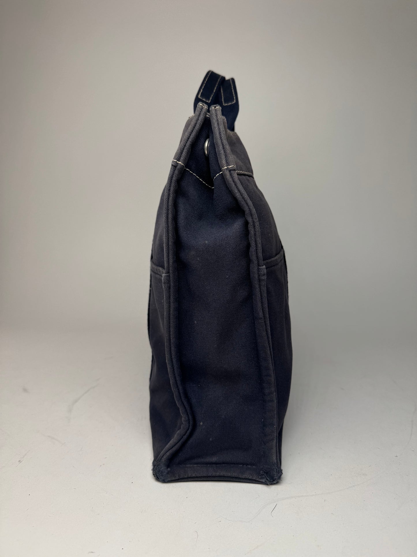 Vintage Hermes Canvas Tote Bag Navy