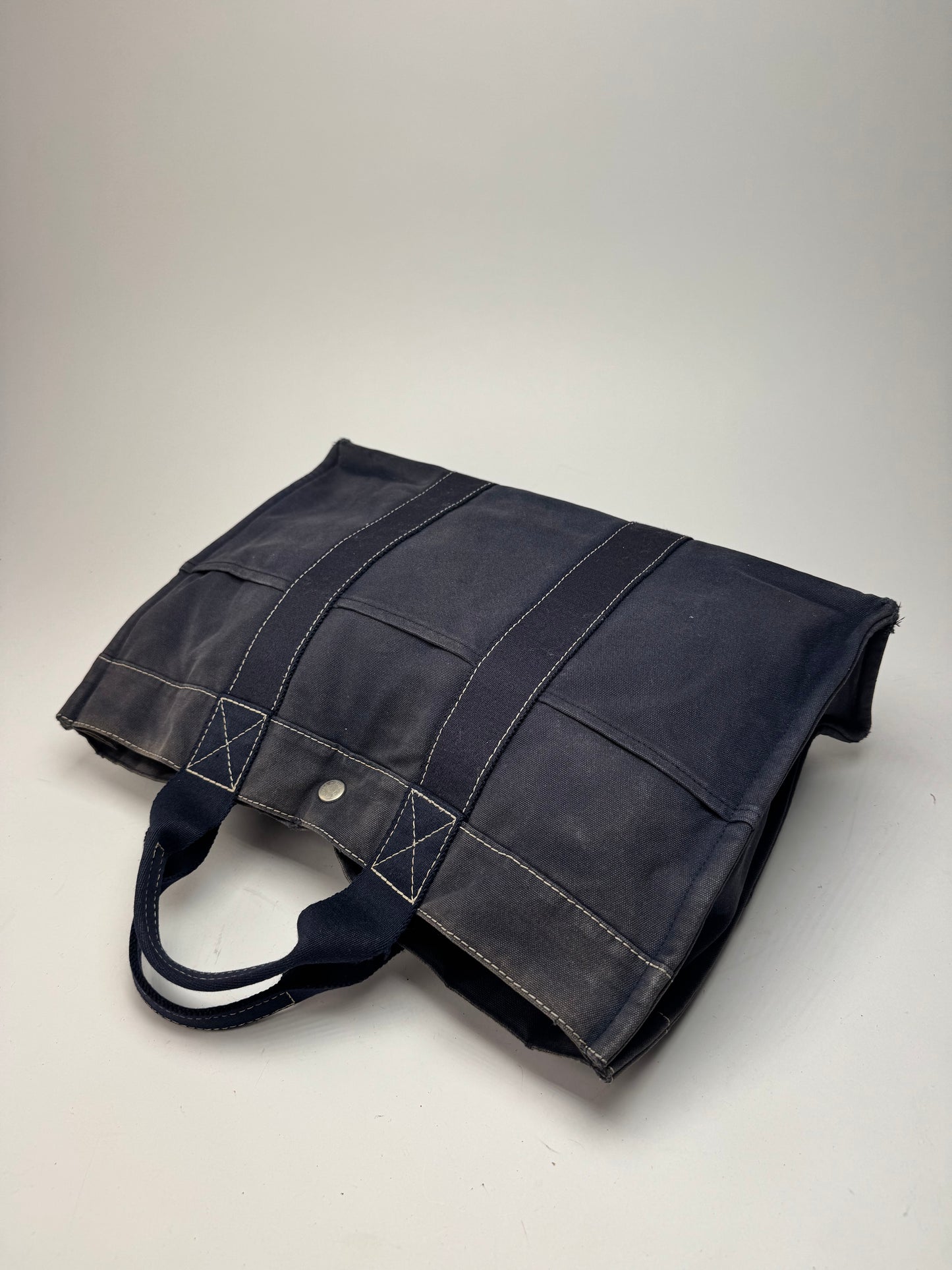 Vintage Hermes Canvas Tote Bag Navy
