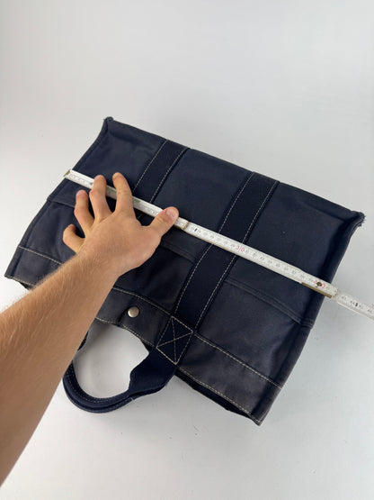 Vintage Hermes Canvas Tote Bag Navy