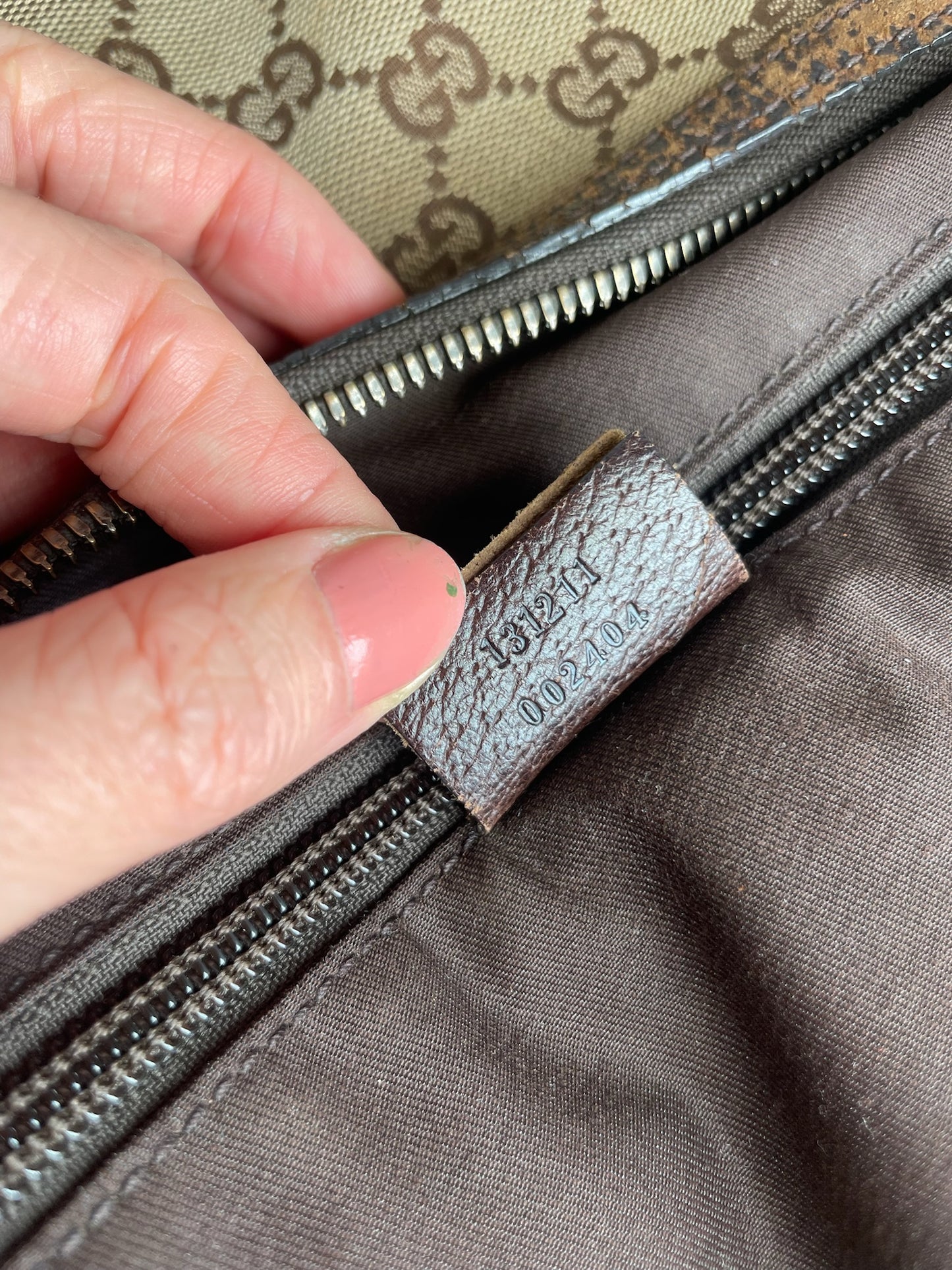 Vintage Gucci Monogram 2Way Bag Beige Brown