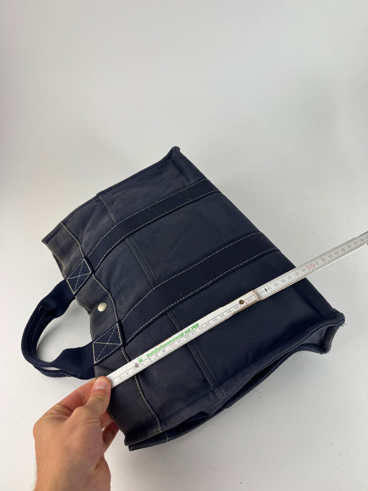 Vintage Hermes Canvas Tote Bag Navy
