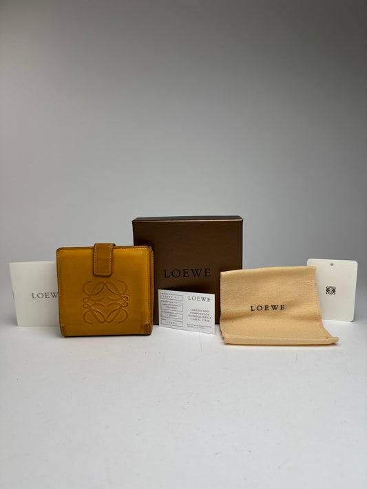 Vintage Loewe Madrid Leather Anagram wallet yellow