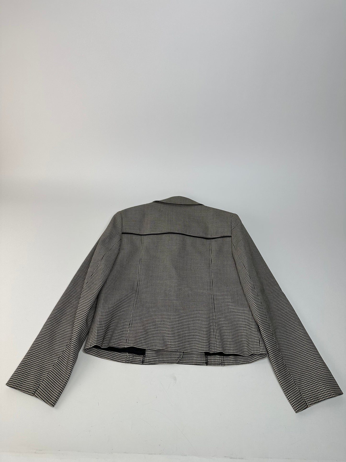 Vintage Courreges Wool Checked Blazer / Grey Black M